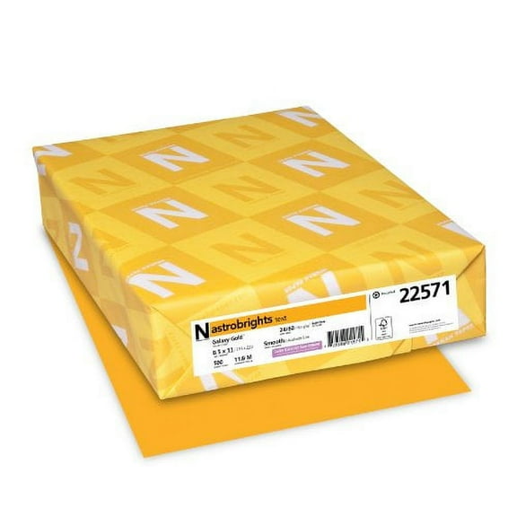Color Paper, 24lb, 8 1/2 X 11, Galaxy Gold, 500 Sheets