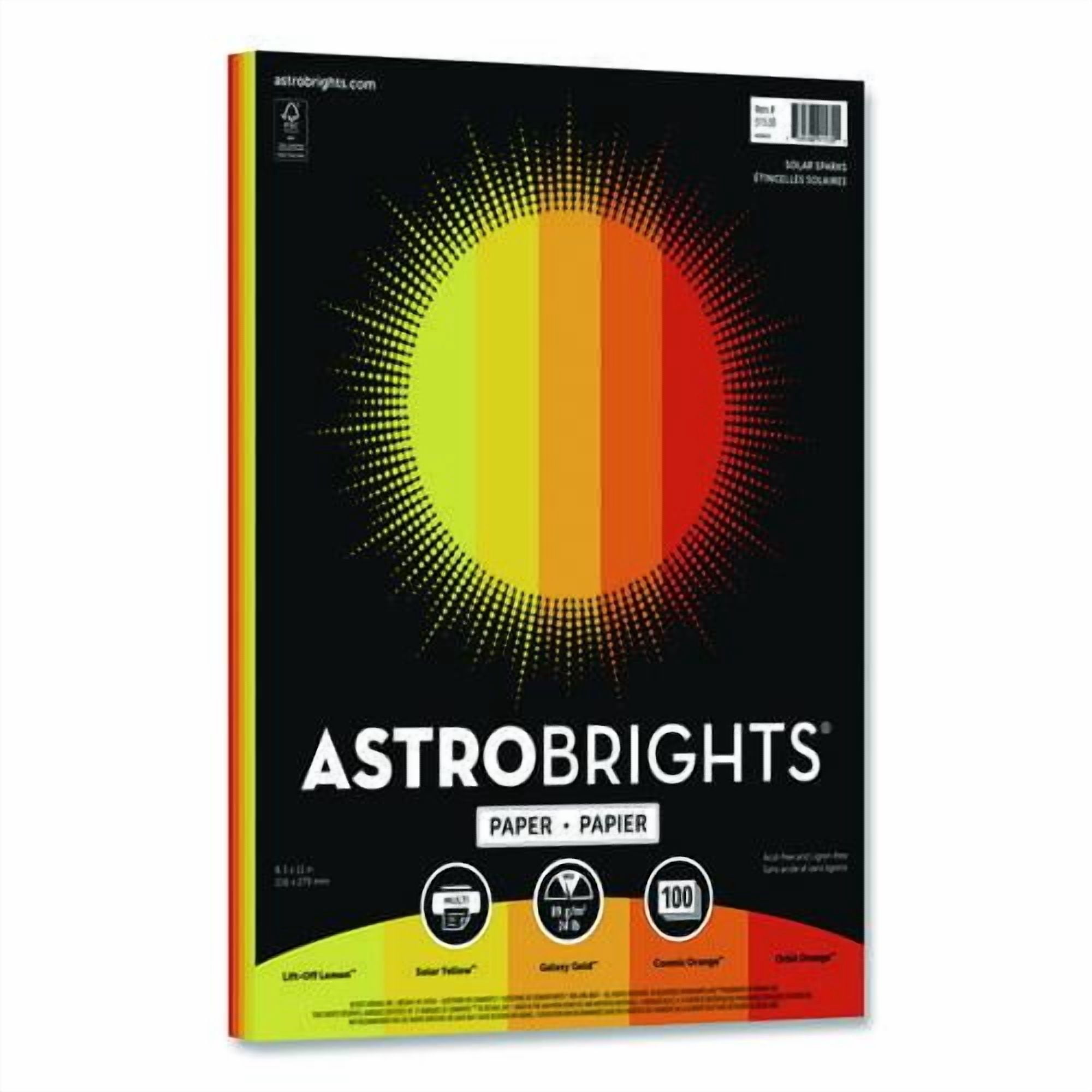 Color Paper - "Solar Sparks" Assortment, 24 lb Bond Weight, 8.5 x 11, Assorted Yellow and Orange Col | Bundle of 2
