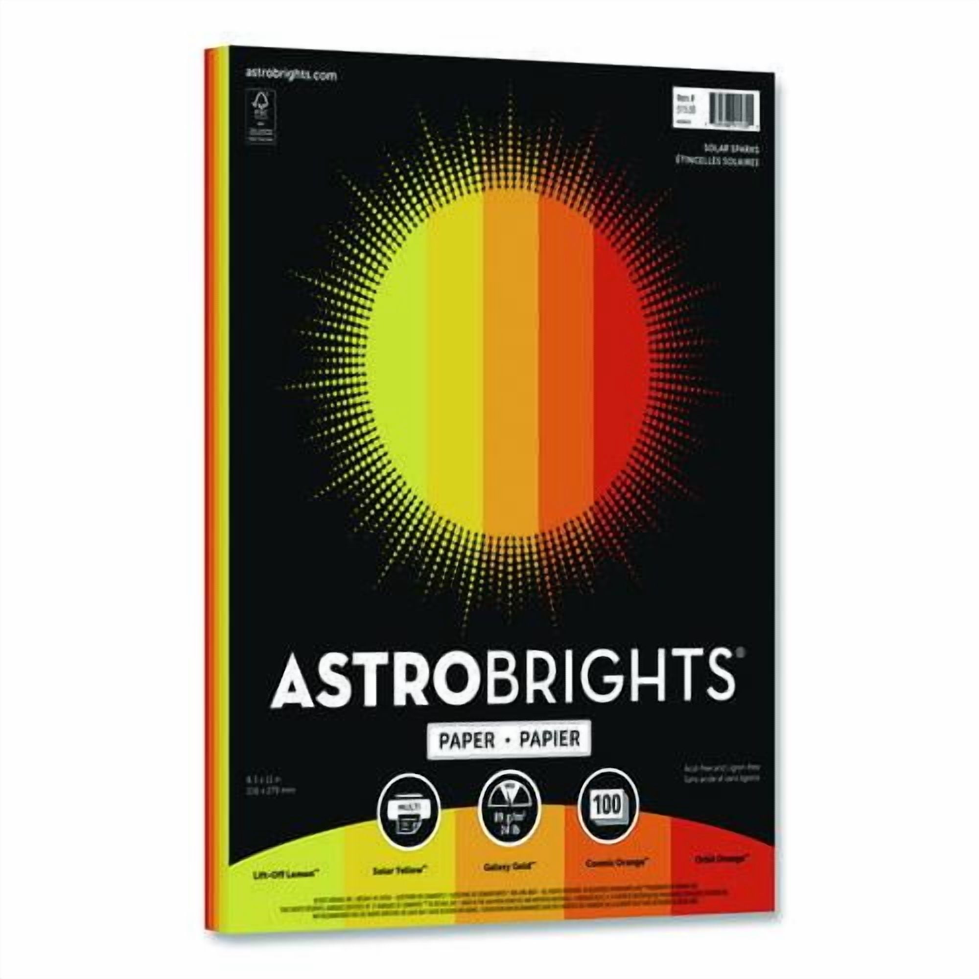 Color Paper - "Solar Sparks" Assortment, 24 lb Bond Weight, 8.5 x 11, Assorted Yellow and Orange Col | Bundle of 5