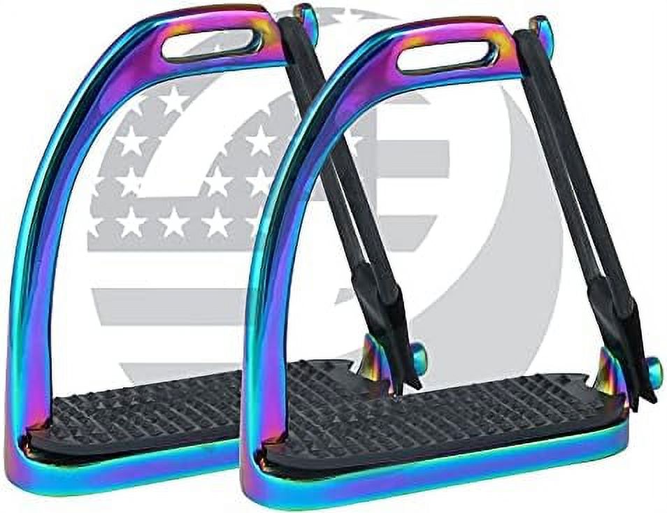 Color Peacock Horse Stirrups Equestrian Safety Iron Fillis Stirrups For