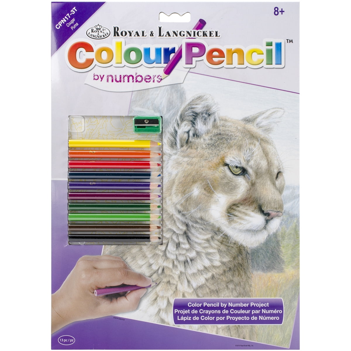 Royal & Langnickel Color Pencil By Number Kit 8.75"X11.75"Cougar