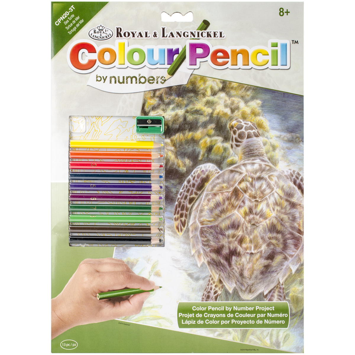 Color Pencil By Number Kit 8.75"X11.75"Sea Turtle