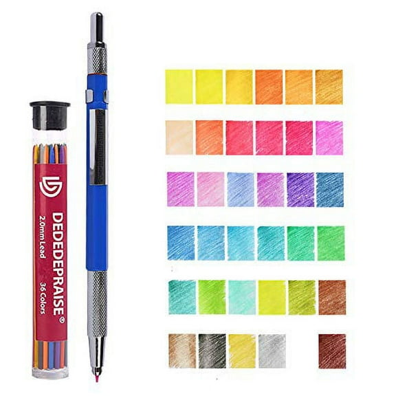 Color Pencil Lead ?36 Thick Refills Core Colored Automatic Drawing 2mm Assorted Refill Mechanical Pre-Sharpened with Container for Drafting