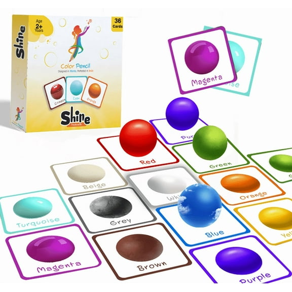 Color Pencil Shine Flashcards: Vibrant & Educational Color Learning Card Game for Toddlers | Interactive & Fun Early Childhood Development