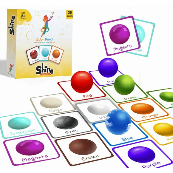 Color Pencil Shine Flashcards: Vibrant & Educational Color Learning Card Game for Toddlers | Interactive & Fun Early Childhood Development