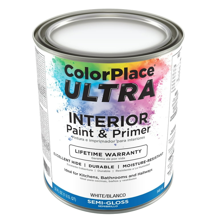 ColorPlace ULTRA Interior Paint & Primer, White, Flat, 1 Quart ColorPlace ULTRA Interior Paint & Primer, White, Flat, 1 Quart