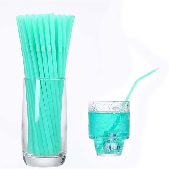 Color Plastic Straws 100pcs – Disposable Pastel Drinking Straws for Smoothies Bubble Tea