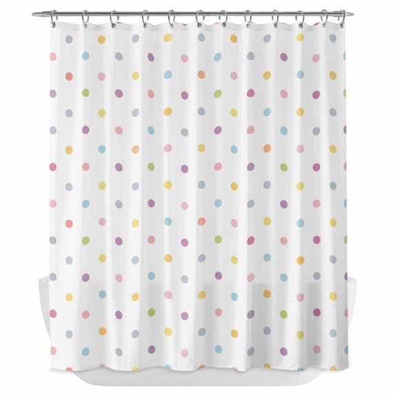 Color Polka Dot Shower Curtain - Water Repellent Fabric Shower Curtains Washable, Minimalist Modern Simple Geometric Decorative Polyester Cloth Bathroom Curtains Modern Bath Decor 72"x84"
