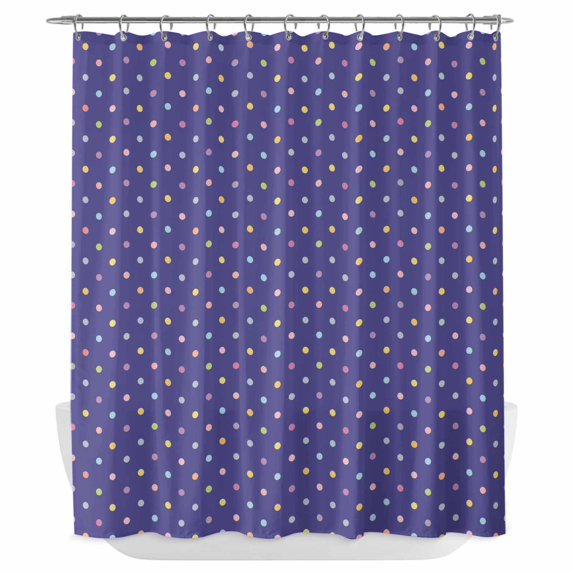 Color Polka Dot Shower Curtain - Water Repellent Fabric Shower Curtains Washable, Modern Simple Geometric Blue Decorative Polyester Cloth Bathroom Curtains Modern Bath Decor 72"x84"