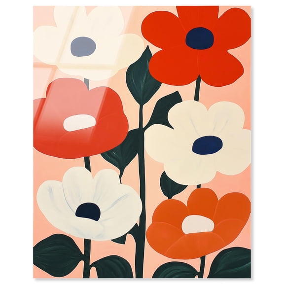 Color Pop Flowers Acrylic Print Flower Art Decor by Art Remedy, Ready to Hang, 16 x 20