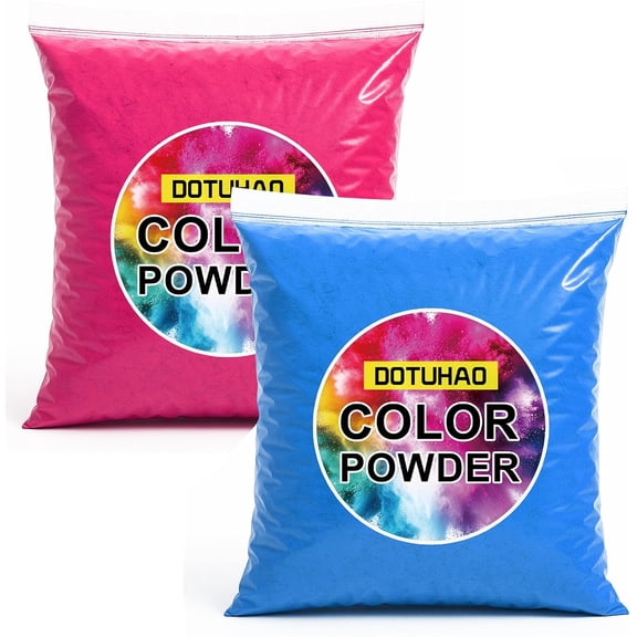 Color Powder - 2 LB Pink & 2 LB Blue Color Run Powders, Holi Powder, Perfect for Colored Toss, and Car Burnout, Holi Festival, Parties, Colors Wars, Fun Runs, Summer Camps (4LB,Pink & Blue)
