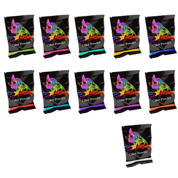 Color Powder 70 Gram Individual Packets by Chameleon Colors, 10 Pack Plus Bonus White, Perfect for 3-5 People, Red, Yellow, Blue, Orange, Purple, Pink, Navy, Magenta, Aquamarine, and Green P