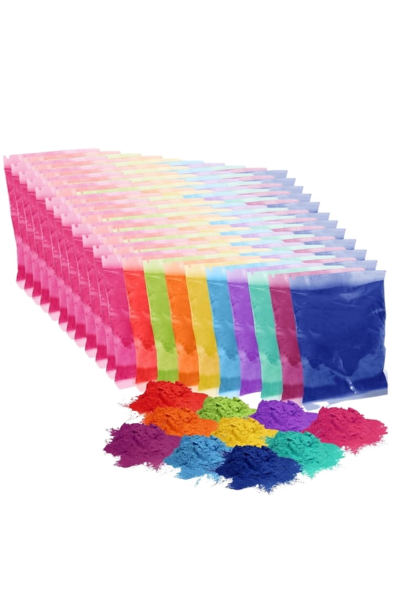 Color Powder Packets by Chameleon Colors - 120 Individual Assorted Holi Powder Bags - 100 Grams Each - 10 Color Variety