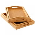 thumbnail image 1 of Color Profit Kids Bamboo Serving Tray Set, 7.87"x 5.9", Wooden Decorative Trays for Eating, 1 of 5