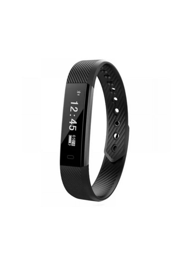 Fitness Tracker Heart Rate Monitor Waterproof Unisex Black Smart Wristband, 0.86''