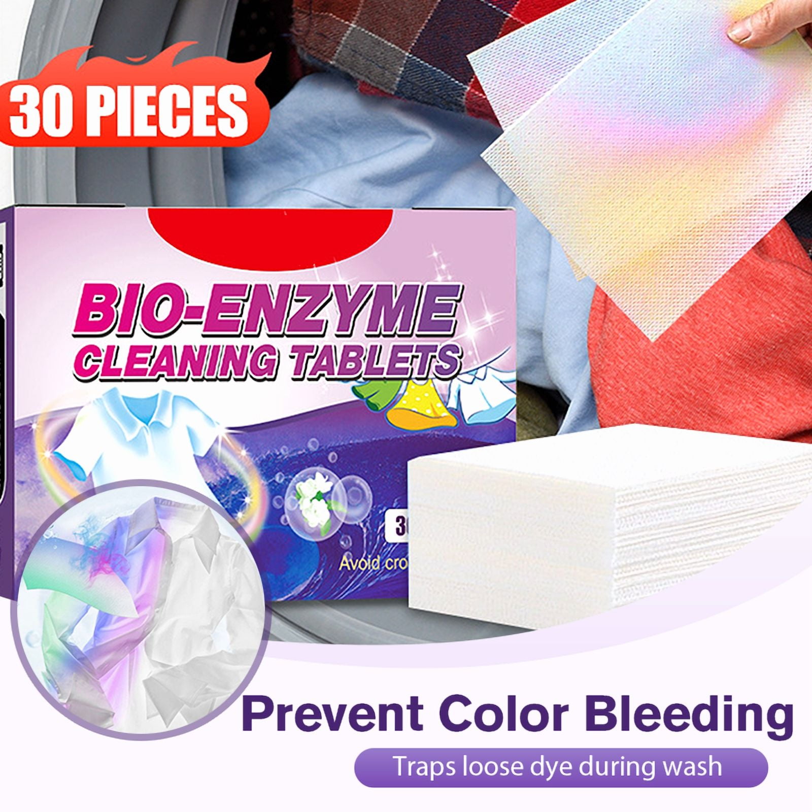 Color Protection Laundry Sheets, Stain Remover Sheets, Reusable Color ...