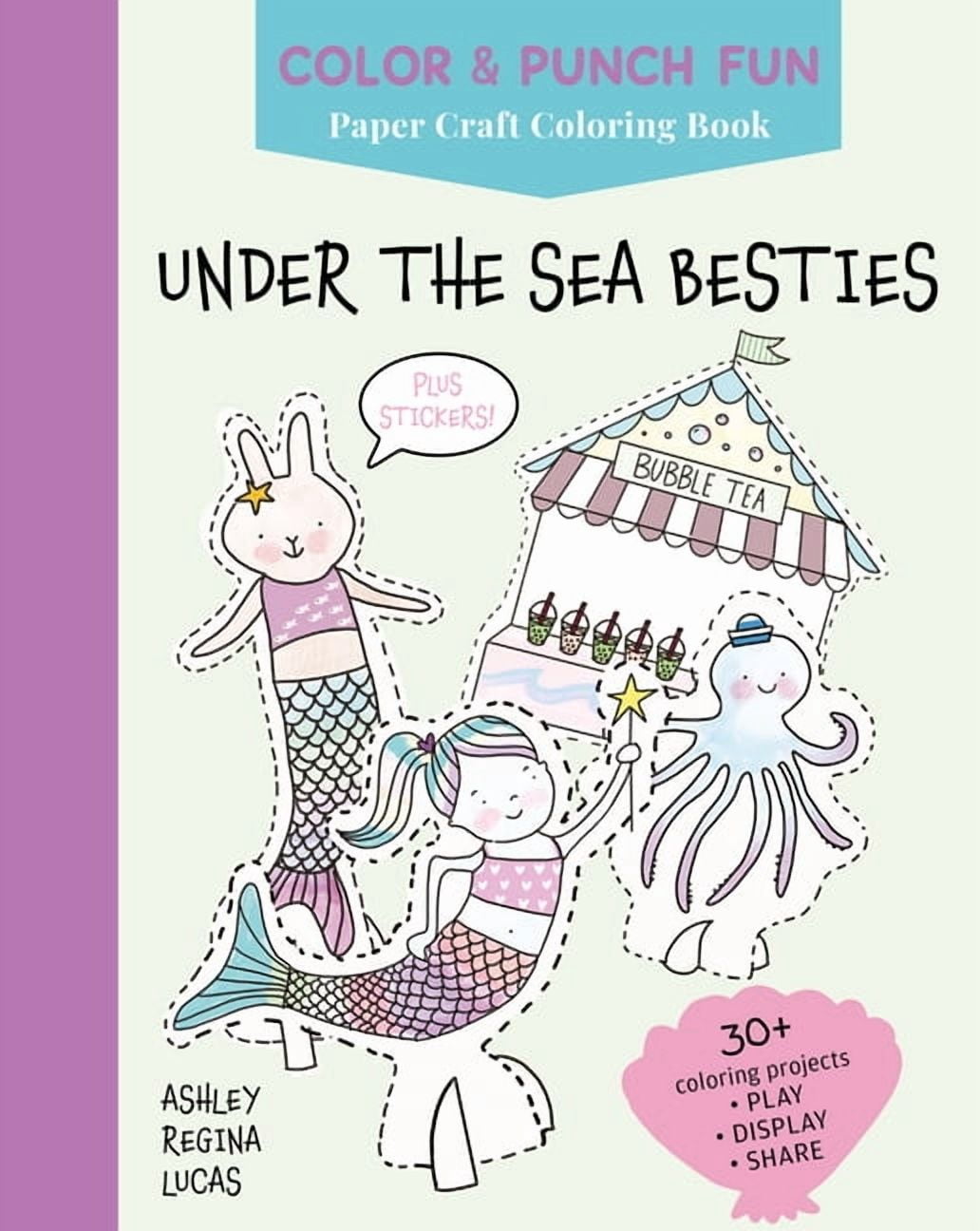 Color & Punch Fun Under the Sea Besties: Paper Craft Coloring Book, Book 3, (Paperback)
