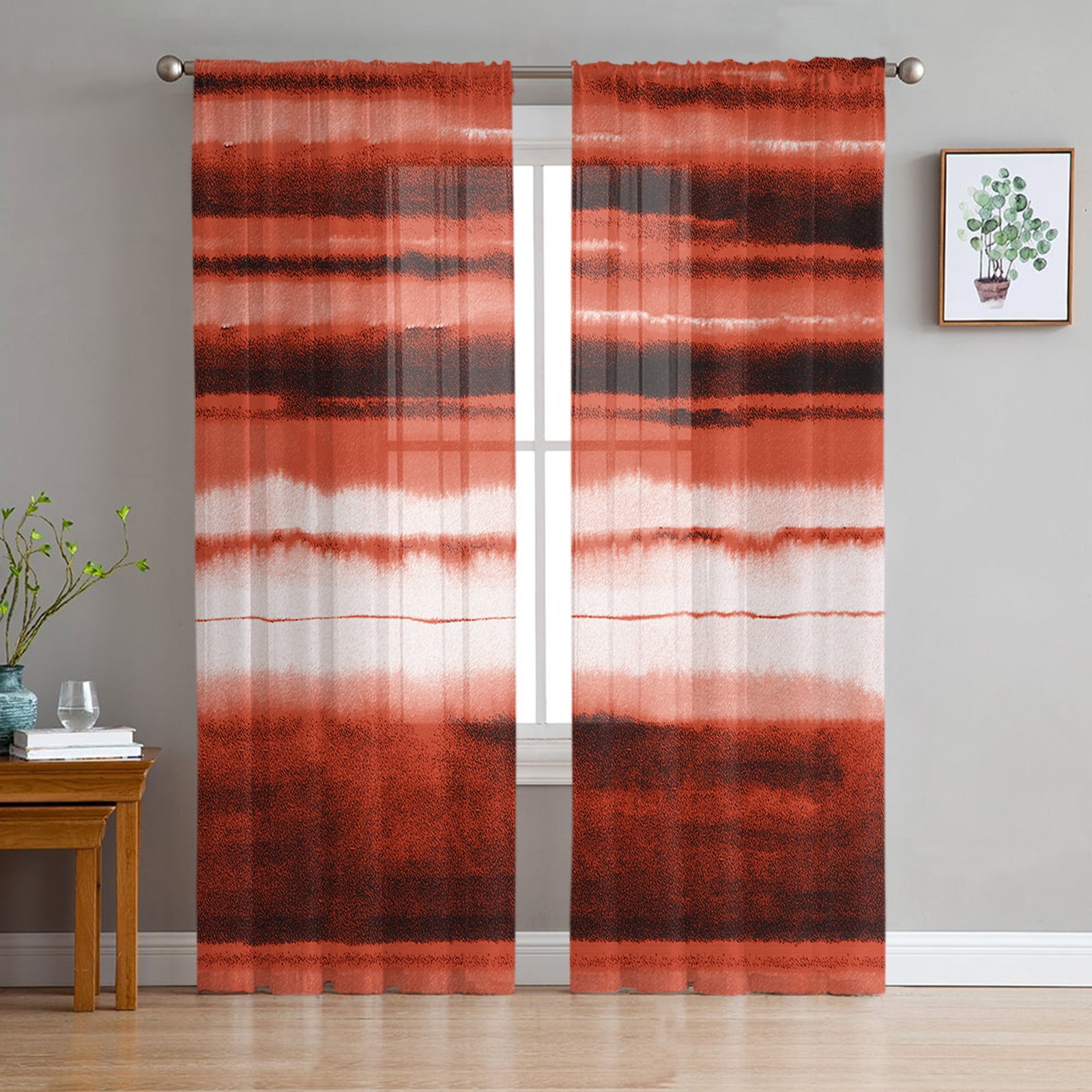 Transparent Rations Color Purple Green Vertical Color Bar Bedroom Transparent Sheer ...