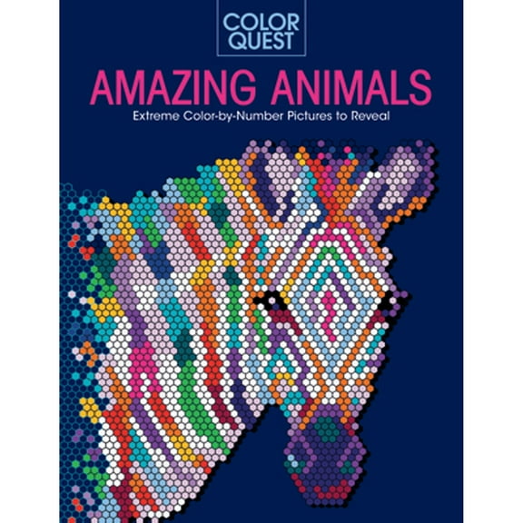 Pre-Owned Color Quest: Amazing Animals: Extreme Color-By-Number Pictures to Reveal (Paperback) 1438089392 9781438089393
