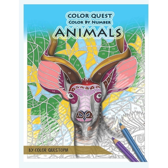 Adult Color by Number Color Quest Color by Number Animals: Jumbo Adult Coloring Book for Stress Relief, Book 7, (Paperback)