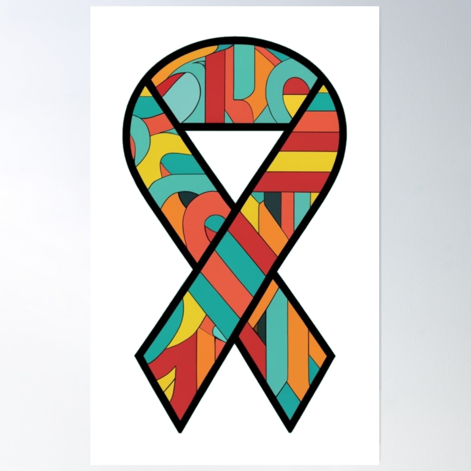 Color Ribbon, Adoption Ribbon Poster Wall Art, Modern Wall Decor, 8x12 ...