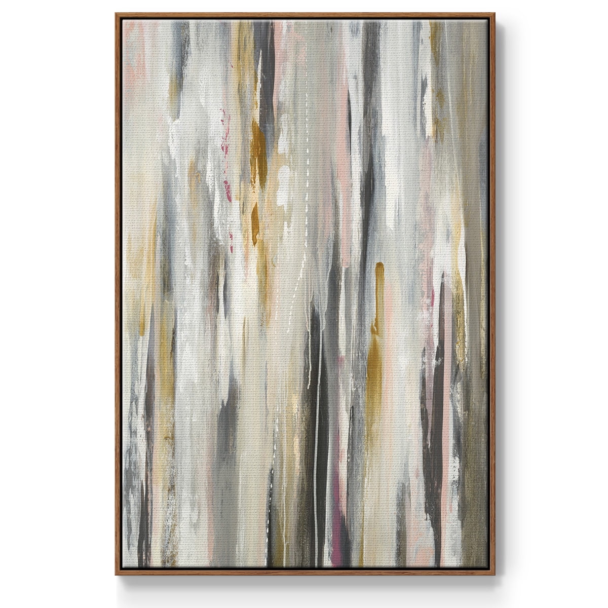 Color Ripple Framed Premium Gallery Wrapped Canvas - Ready to Hang - 17 x 25 - Walnut Floating Frame