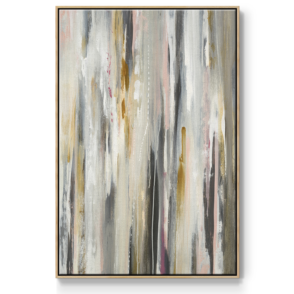 Color Ripple Framed Premium Gallery Wrapped Canvas - Ready to Hang - 27 x 41 - Natural Wood Floating Frame