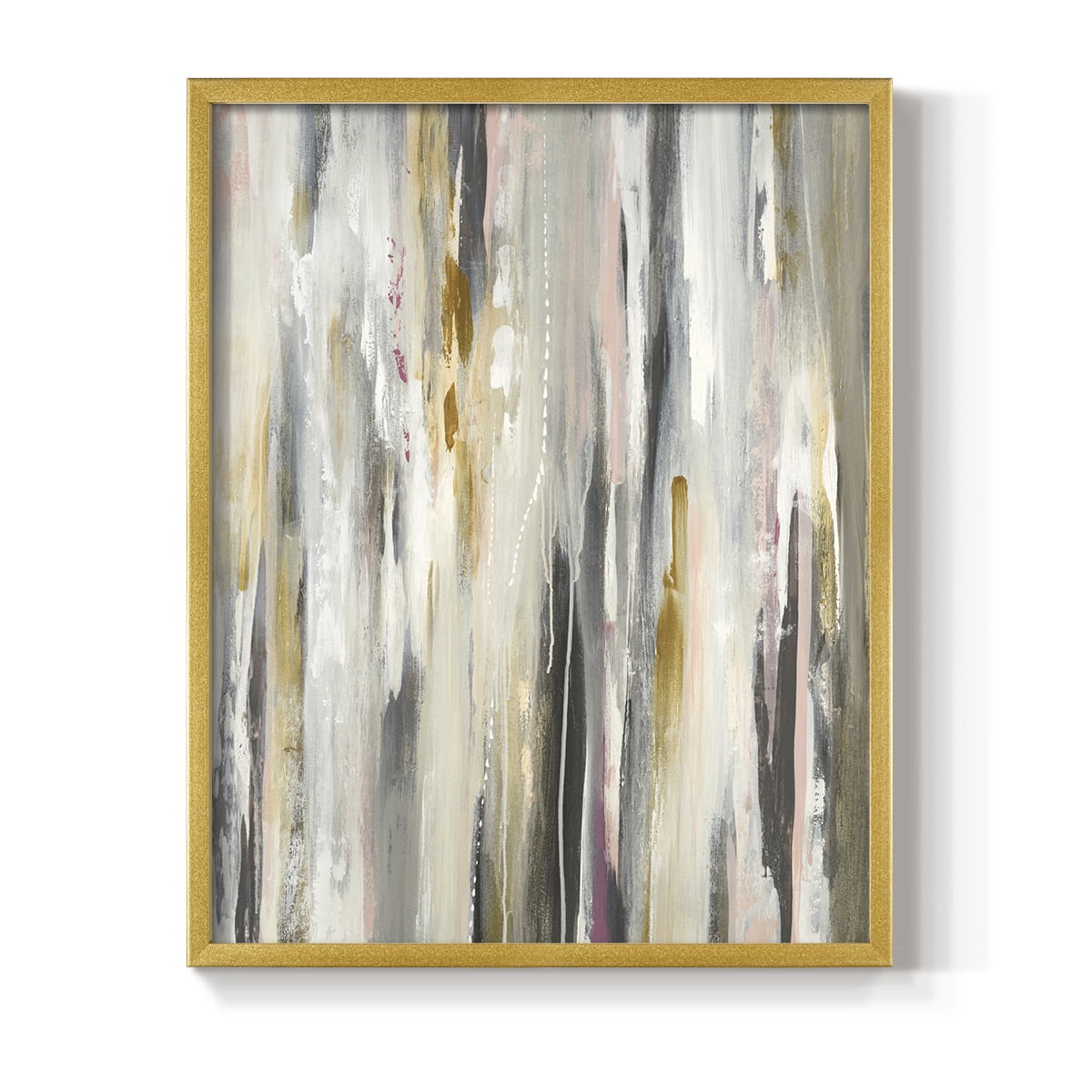 Color Ripple Framed Print in Gold Solid Wood Framed Print No Nail Hanging