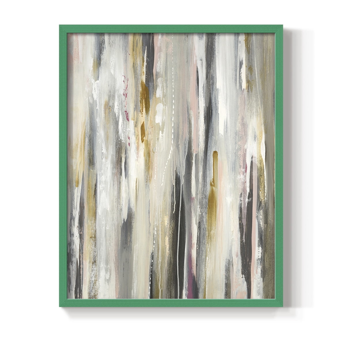 Color Ripple Framed Print in Green Solid Wood Framed Print No Nail Hanging