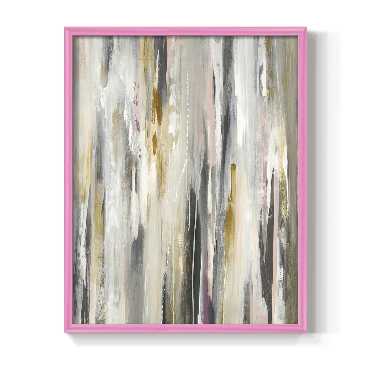 Color Ripple Framed Print in Pink Solid Wood Framed Print No Nail Hanging