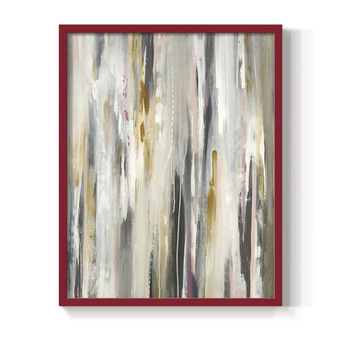 Color Ripple Framed Print in Red Solid Wood Framed Print No Nail Hanging