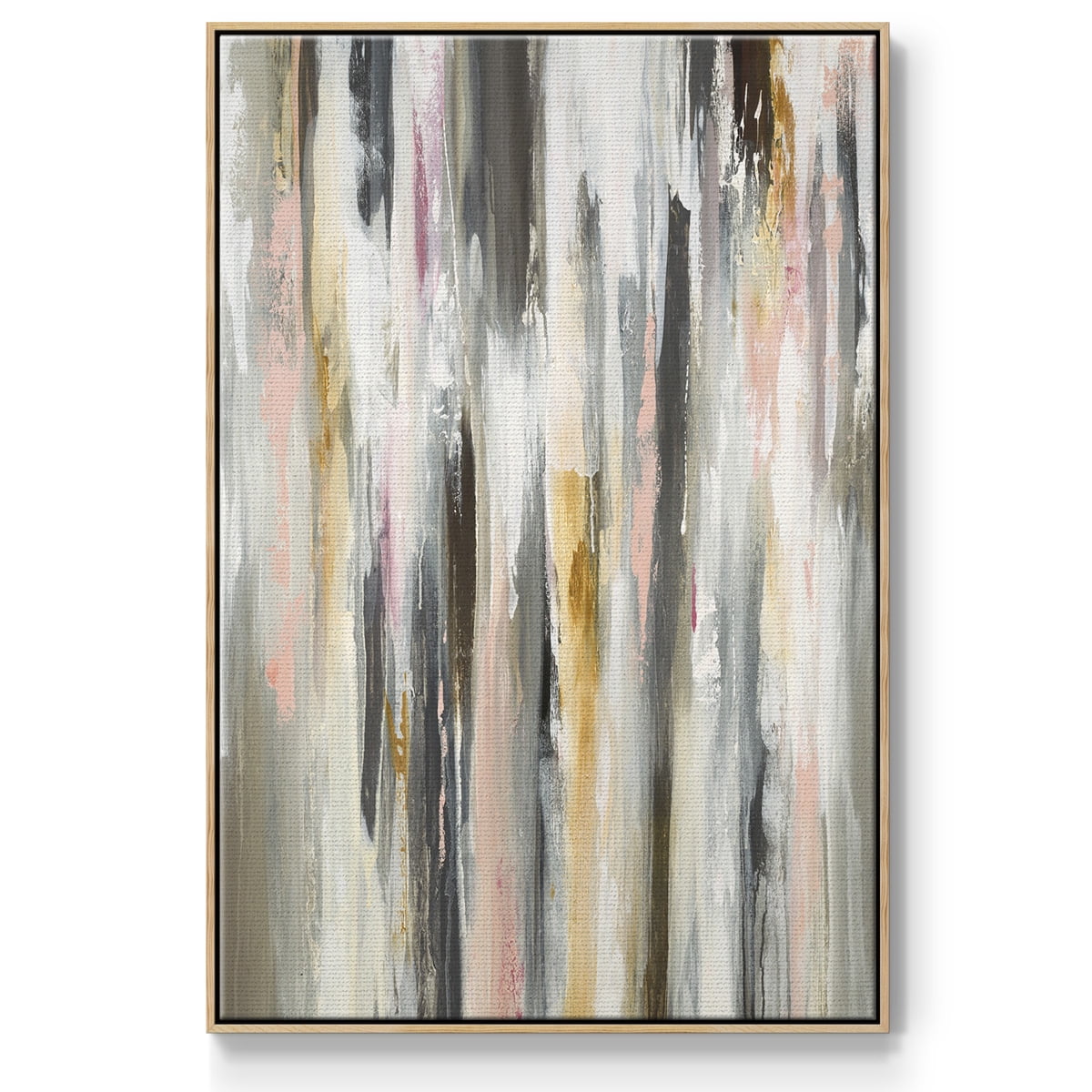 Color Ripple II Framed Premium Gallery Wrapped Canvas - Ready to Hang - 17 x 25 - Natural Wood Floating Frame