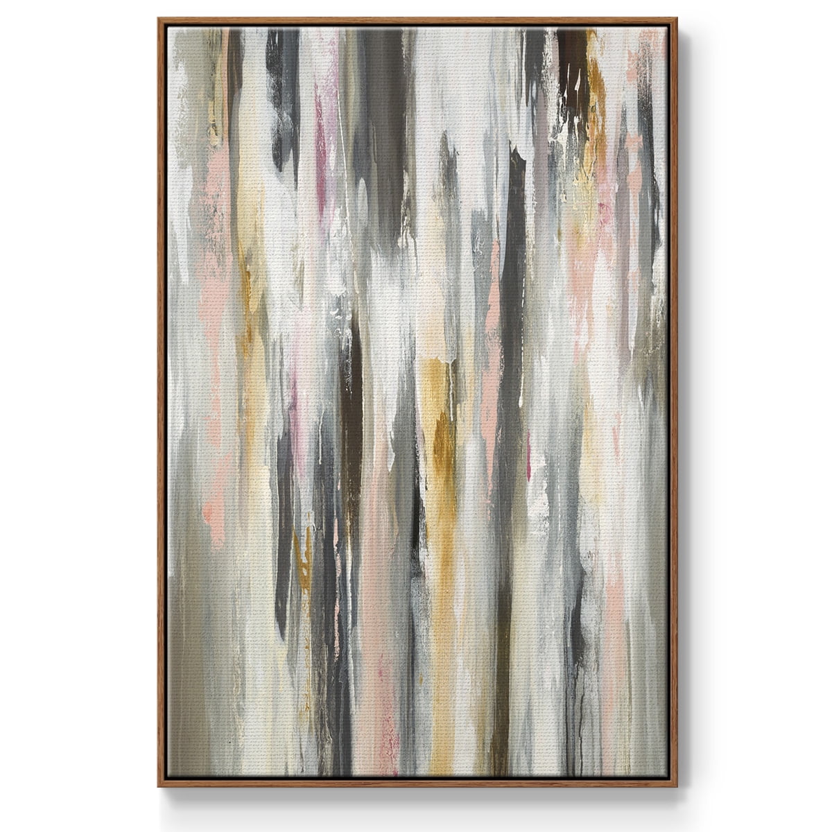 Color Ripple II Framed Premium Gallery Wrapped Canvas - Ready to Hang - 27 x 41 - Walnut Floating Frame