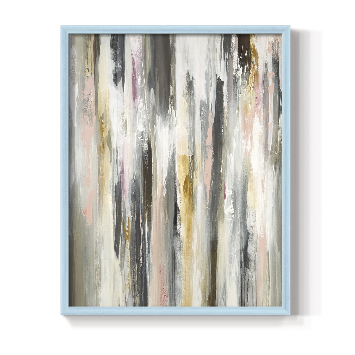 Color Ripple II Framed Print in Blue Solid Wood Framed Print No Nail Hanging