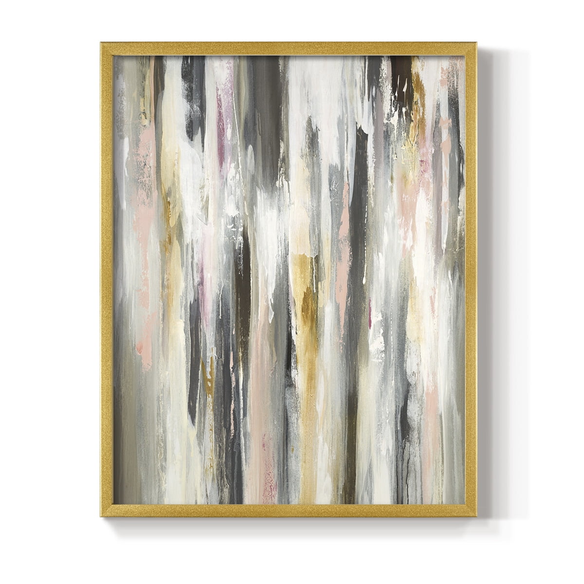 Color Ripple II Framed Print in Gold Solid Wood Framed Print No Nail Hanging