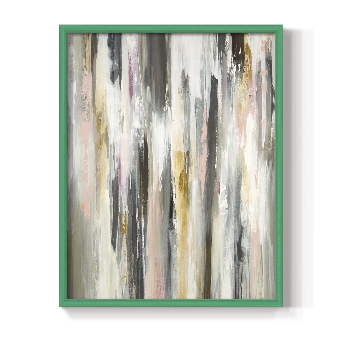 Color Ripple II Framed Print in Green Solid Wood Framed Print No Nail Hanging