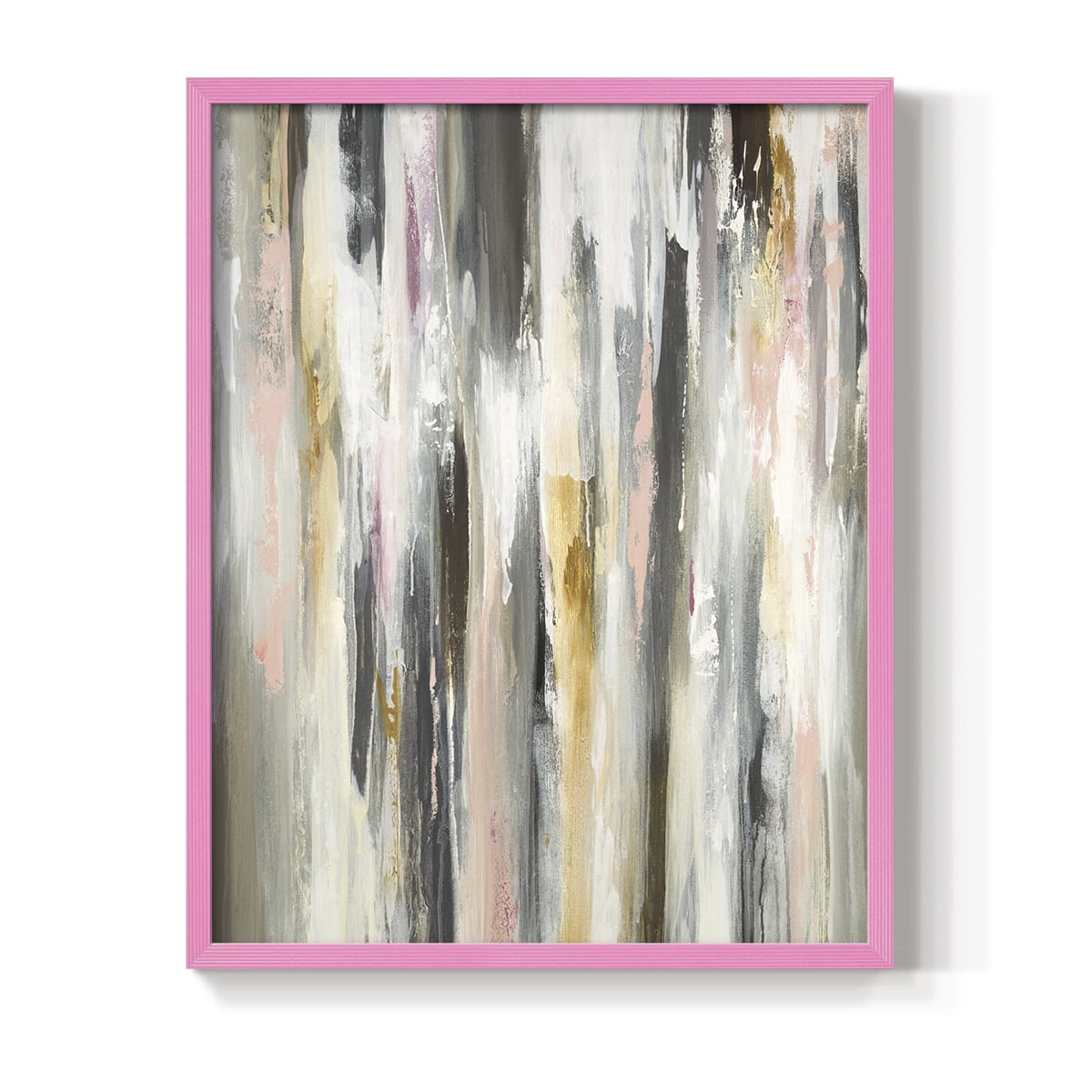 Color Ripple II Framed Print in Pink Solid Wood Framed Print No Nail Hanging