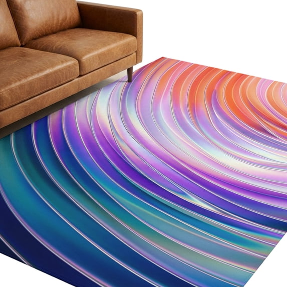 Color Ripples Area Rug 6x9ft Abstract Modern Pink Red Purple Gradient ...