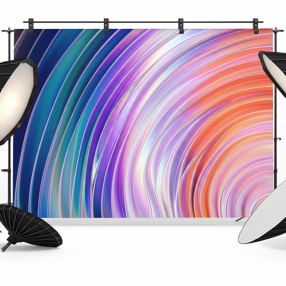 Color Ripples Backdrops for Photography, Abstract Modern Pink Red Purple Gradient Light Streaks Fabric Photo Background Sturdy Studio Props for Photo Studio, Video Recording, Booth & Photoshoot 7x5ft