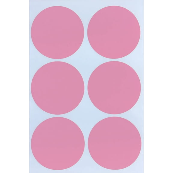 Color Round Labels 2 inches (50mm) - Circle Dot Stickers Pastel Pink Adhesive Label - 648 Pack by Royal Green
