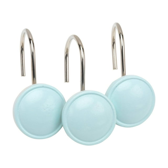 "Color Rounds" Resin Shower Curtain Hooks in Spa Blue - Walmart.com