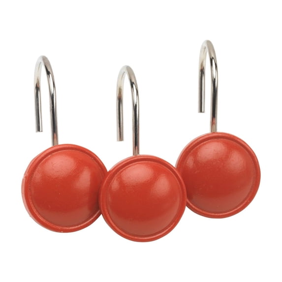 "Color Rounds" Resin Shower Curtain Hooks in Tangerine