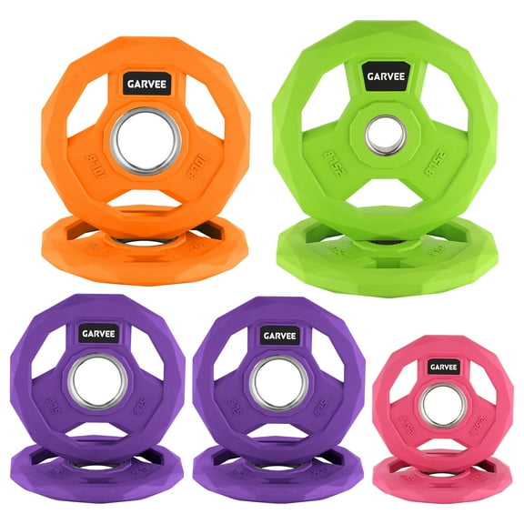 Color Rubber Coated Weight Plates 2-Inch,Barbell Weight Plate Set,Cast Iron Weight Plates for Weightlifting,Home Gym, – 2.5 Lbs,5 Lbs,10 Lbs,25 Lbs,35 Lbs, 45 Lbs Options
