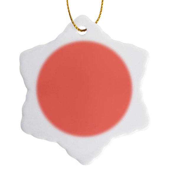 3drose, Color Salmon, 3 inch Snowflake Porcelain Ornament