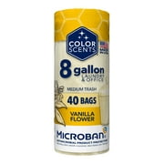 Color Scents With Microban® 8-Gallon Twist Tie Trash Bags, Vanilla Flower Scent, 40 Bags