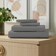 thumbnail image 1 of Color Sense 3-Piece 100% Cotton Percale Bed Sheet Set, Cool & Crisp Bedding, Twin, Dark Gray, 1 of 12