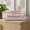 thumbnail image 1 of Color Sense 4-Piece 100% Cotton Percale Bed Sheet Set, Cool & Crisp Bedding, King, Blush, 1 of 12