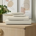 thumbnail image 1 of Color Sense 4-Piece 100% Cotton Percale Bed Sheet Set, Cool & Crisp Bedding, Queen, Ivory, 1 of 12