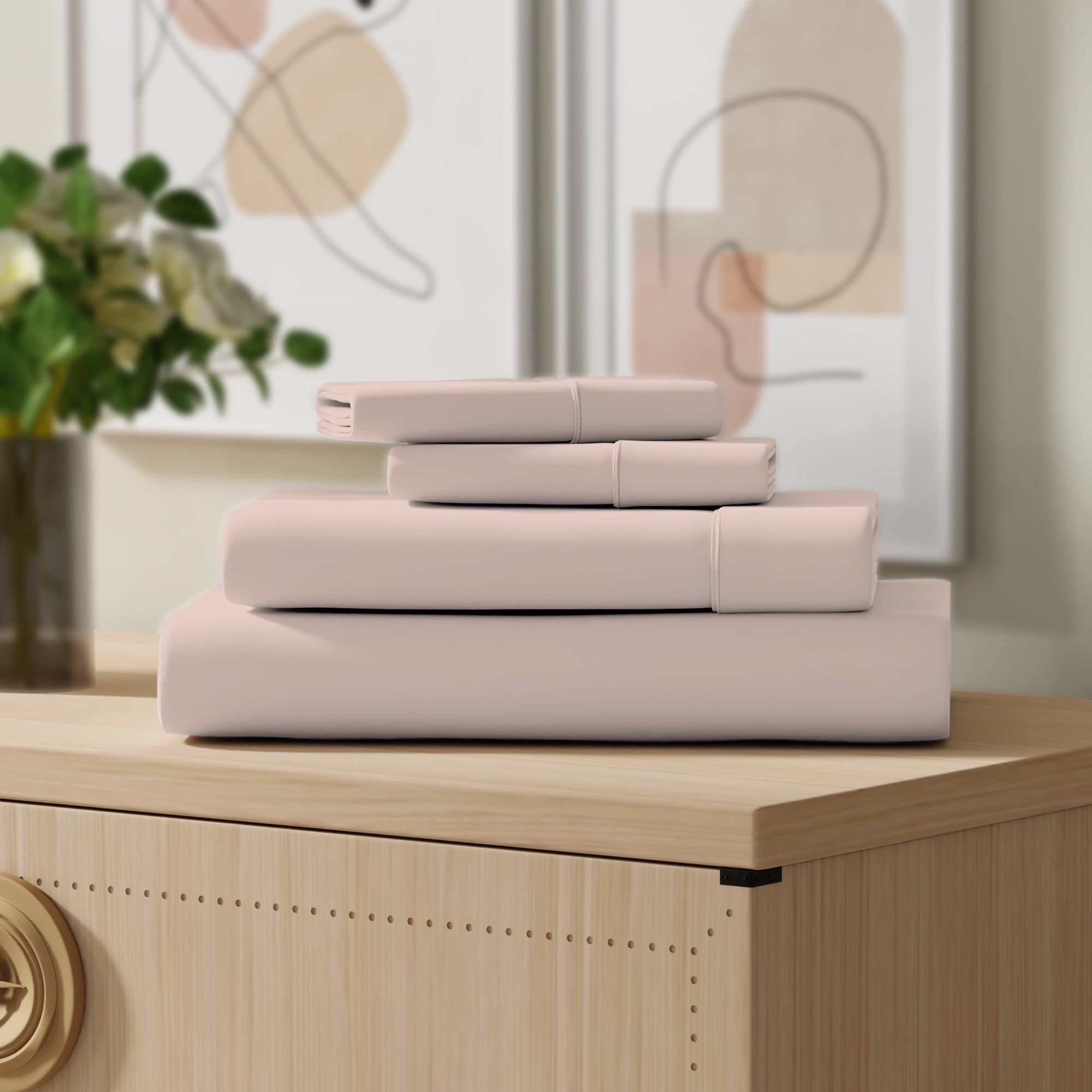 Blush Queen Cotton Percale Sheet Set for Kids