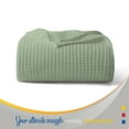 thumbnail image 1 of Color Sense 100% Cotton Waffle Weave Throw Blanket- Lightweight, Soft and Warm for Couch, Sofa and Bed- King (90"X108") Sage, 1 of 7